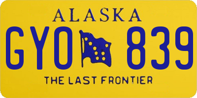 AK license plate GYO839