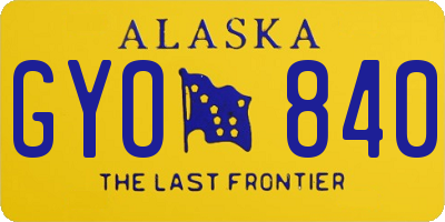 AK license plate GYO840