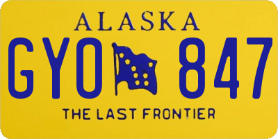 AK license plate GYO847