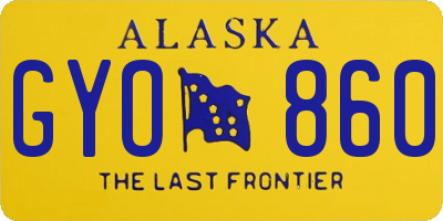 AK license plate GYO860