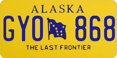 AK license plate GYO868