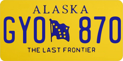 AK license plate GYO870