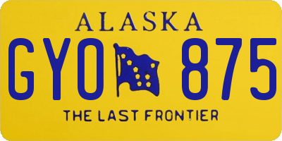 AK license plate GYO875