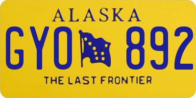AK license plate GYO892