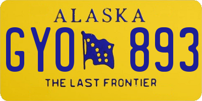AK license plate GYO893