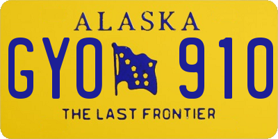 AK license plate GYO910