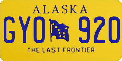 AK license plate GYO920