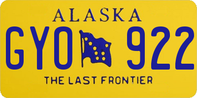 AK license plate GYO922