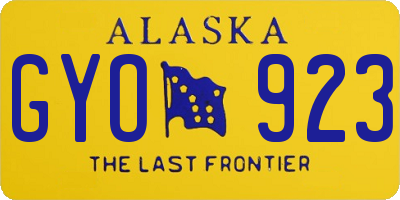 AK license plate GYO923