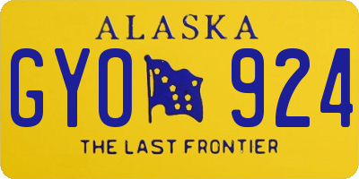 AK license plate GYO924