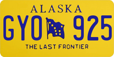 AK license plate GYO925