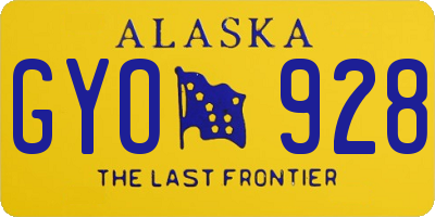 AK license plate GYO928
