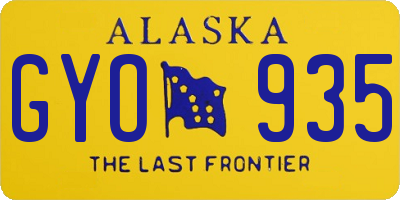 AK license plate GYO935
