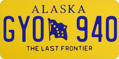 AK license plate GYO940