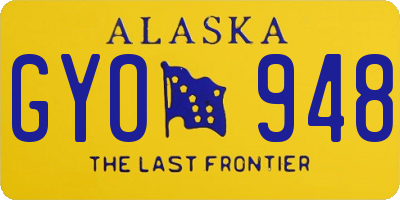 AK license plate GYO948