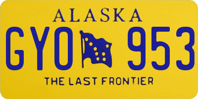 AK license plate GYO953