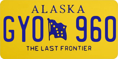 AK license plate GYO960