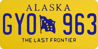AK license plate GYO963