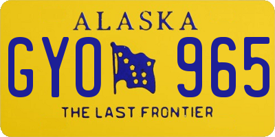 AK license plate GYO965