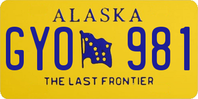 AK license plate GYO981