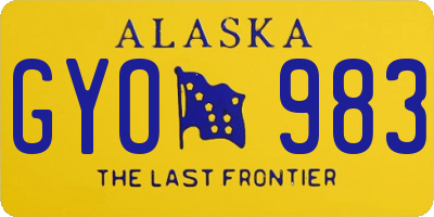 AK license plate GYO983