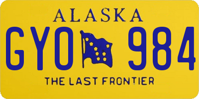 AK license plate GYO984