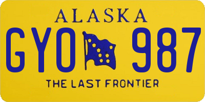 AK license plate GYO987