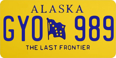 AK license plate GYO989