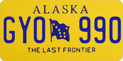 AK license plate GYO990
