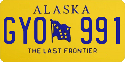 AK license plate GYO991
