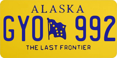 AK license plate GYO992