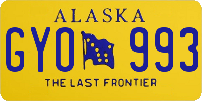 AK license plate GYO993
