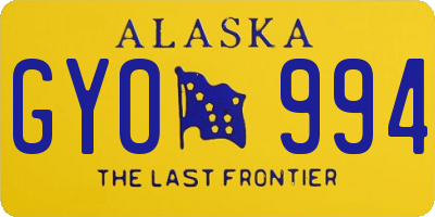AK license plate GYO994