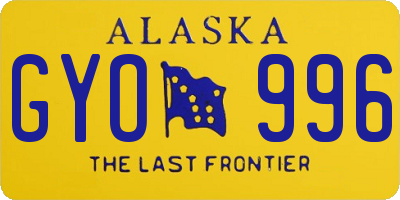 AK license plate GYO996