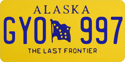AK license plate GYO997