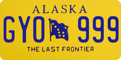 AK license plate GYO999