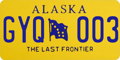 AK license plate GYQ003