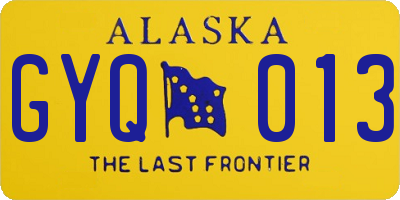 AK license plate GYQ013
