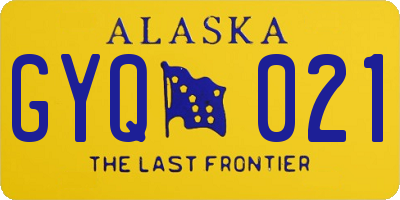 AK license plate GYQ021