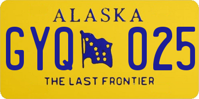 AK license plate GYQ025