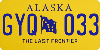 AK license plate GYQ033