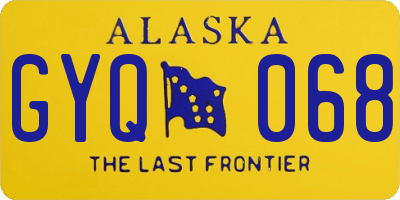 AK license plate GYQ068