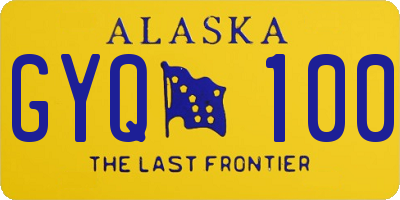 AK license plate GYQ100