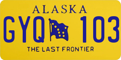 AK license plate GYQ103