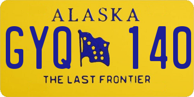 AK license plate GYQ140