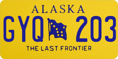 AK license plate GYQ203