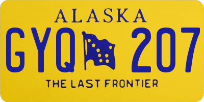 AK license plate GYQ207