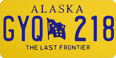 AK license plate GYQ218
