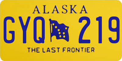 AK license plate GYQ219