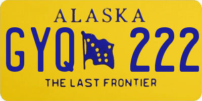 AK license plate GYQ222